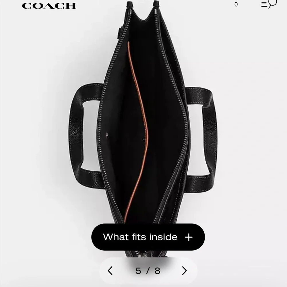 Coach Black Leather Men's Briefcase